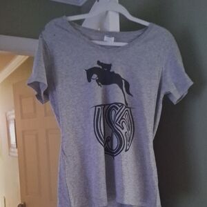 Gray T-Shirt with Equestrian Logo